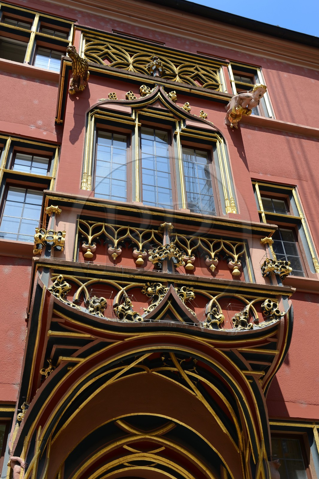 Allemagne, Bade-Wurtemberg, Fribourg en Brisgau, Haus Zum Walfisch (La Maison de la Baleine) construite en 1516 a hébergé Erasme