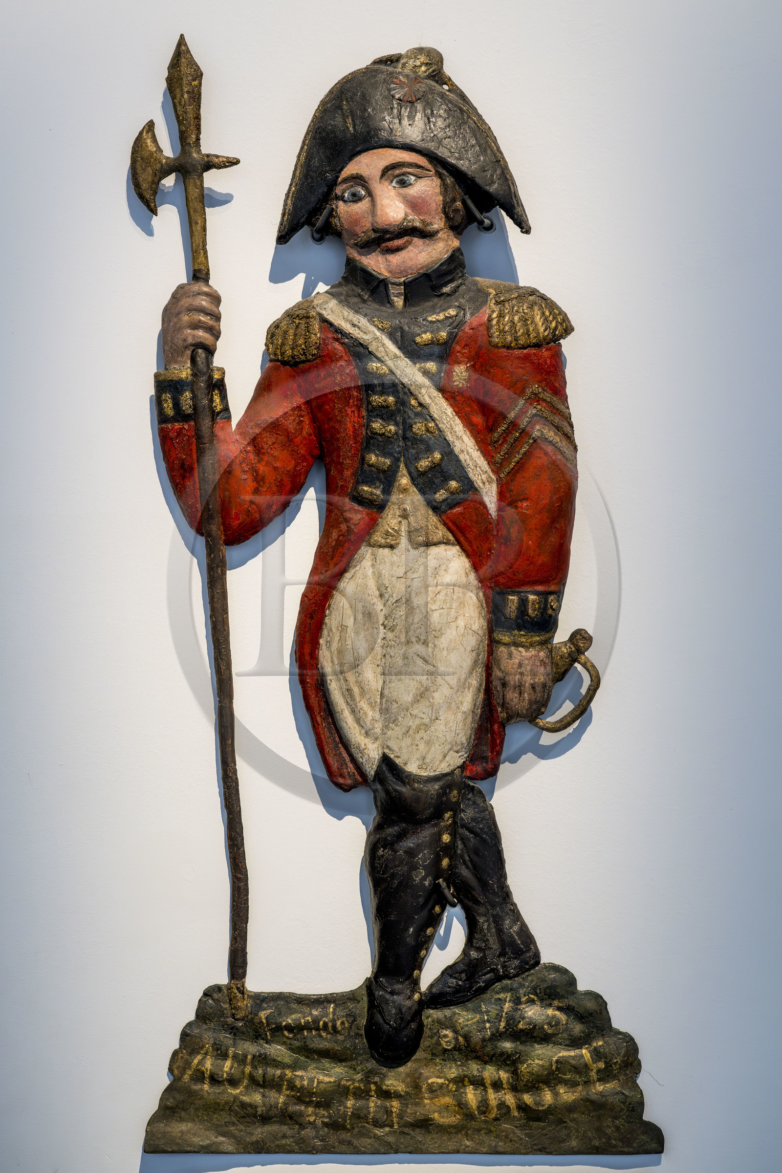 France, Paris, Marais district, Carnavalet Museum, Paris sign room, Au petit Suisse, a wine merchant's sign formerly on the Quai du Louvre (19th century)