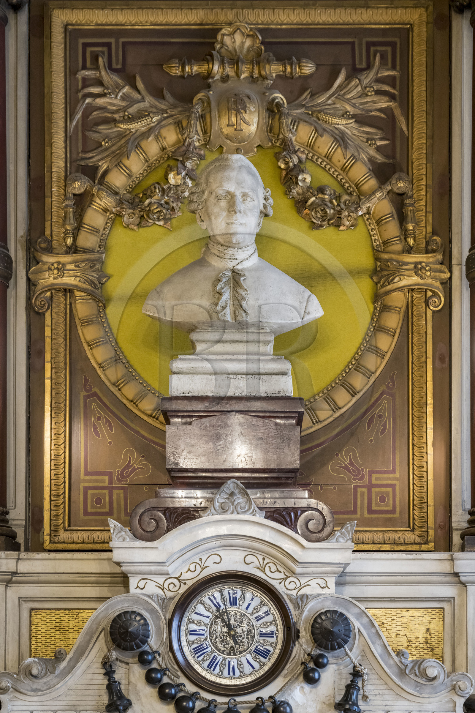 France, Loire-Atlantique (44), Nantes, quartier de Graslin, le théâtre Graslin et opéra, buste de Jean-Joseph-Louis Graslin