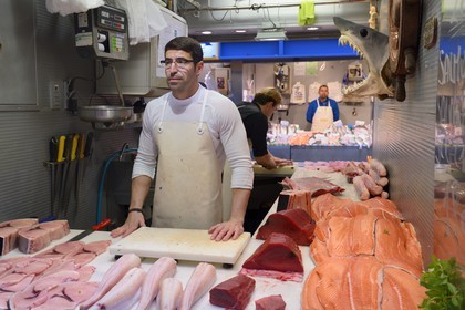 Spain, Andalusia, Malaga,  Mercado Central de Atarazanas, the fish market in the central market