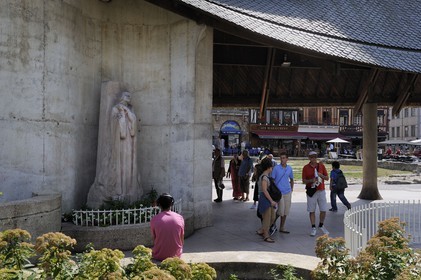 France, Seine-Maritime (76), Rouen, place du Vieux Marché, site du supplice de Jeanne d'Arc, brûlée vive le 30 mai 1431