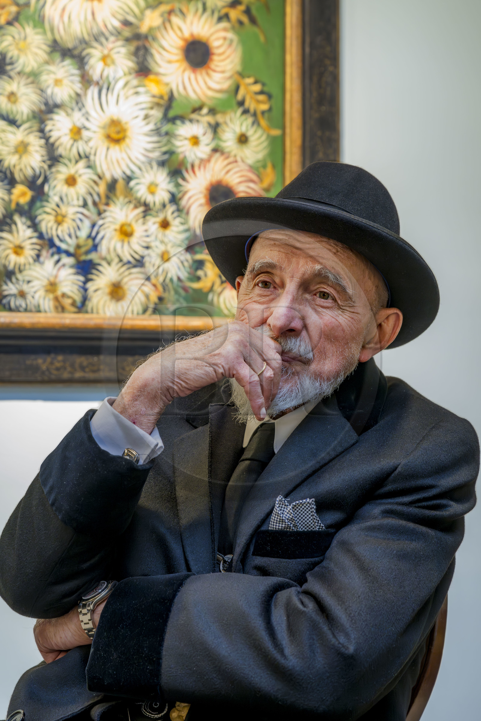 France, Paris, Musée Maillol art museum, German painter and sculptor Markus Lüpertz during his exhibition in dialogue with the work of Aristide Maillol