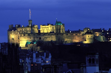 United Kingdom, Scotland, Edinburgh castle by night