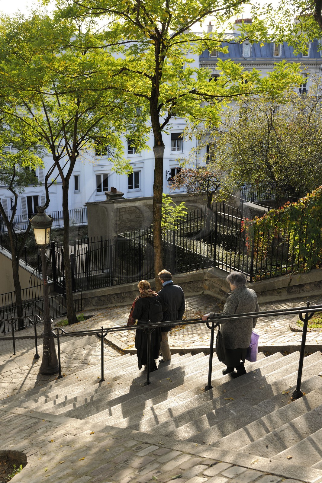 France, Paris (75), escaliers de la Butte Montmartre