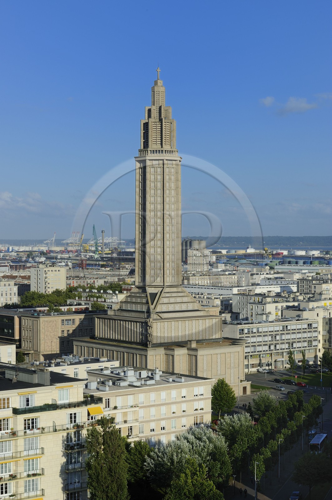 France, Seine-Maritime (76), Le Havre, Centre-ville reconstruit du Havre par Auguste Perret classé Patrimoine Mondial de l'UNESCO, la Tour Lanterne de l'église Saint-Joseph