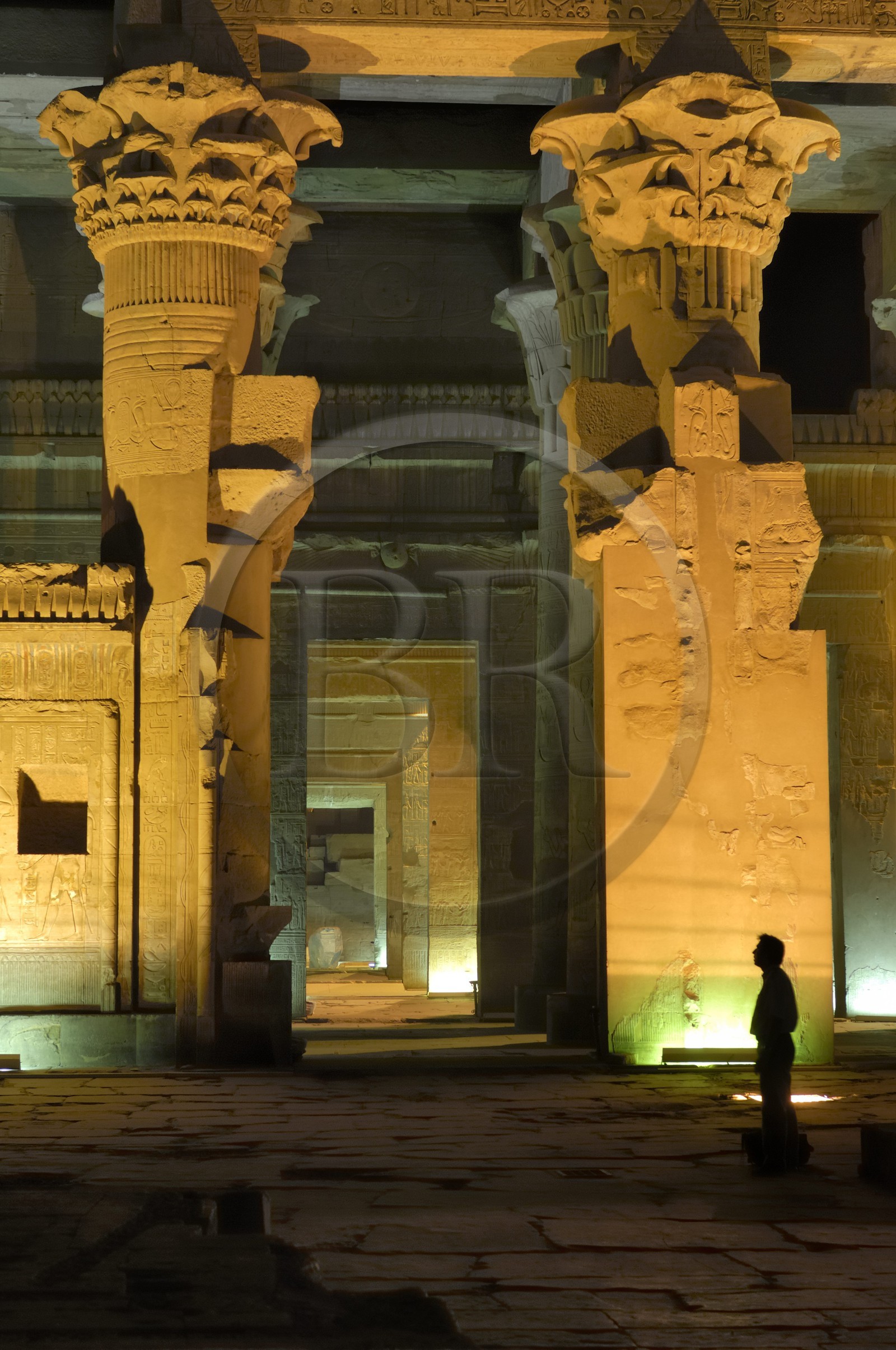 Egypt, Upper Egypt, Nile Valley, Kom Ombo Temple dedicated to Sobek, the god with a crocodile's head