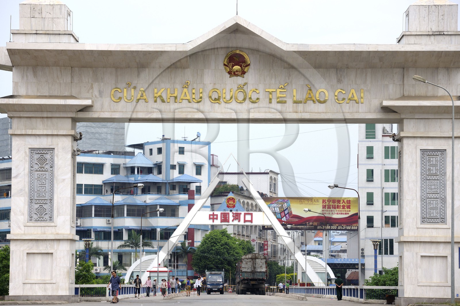 Vietnam, province de Lao Cai, ville de Lao Cai, poste frontière avec Hekou en Chine