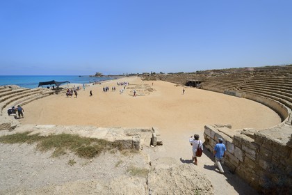 Israël, district d'Haifa, Césarée (Caesarea Maritima), ruines de Césarée, l'hippodrome romain