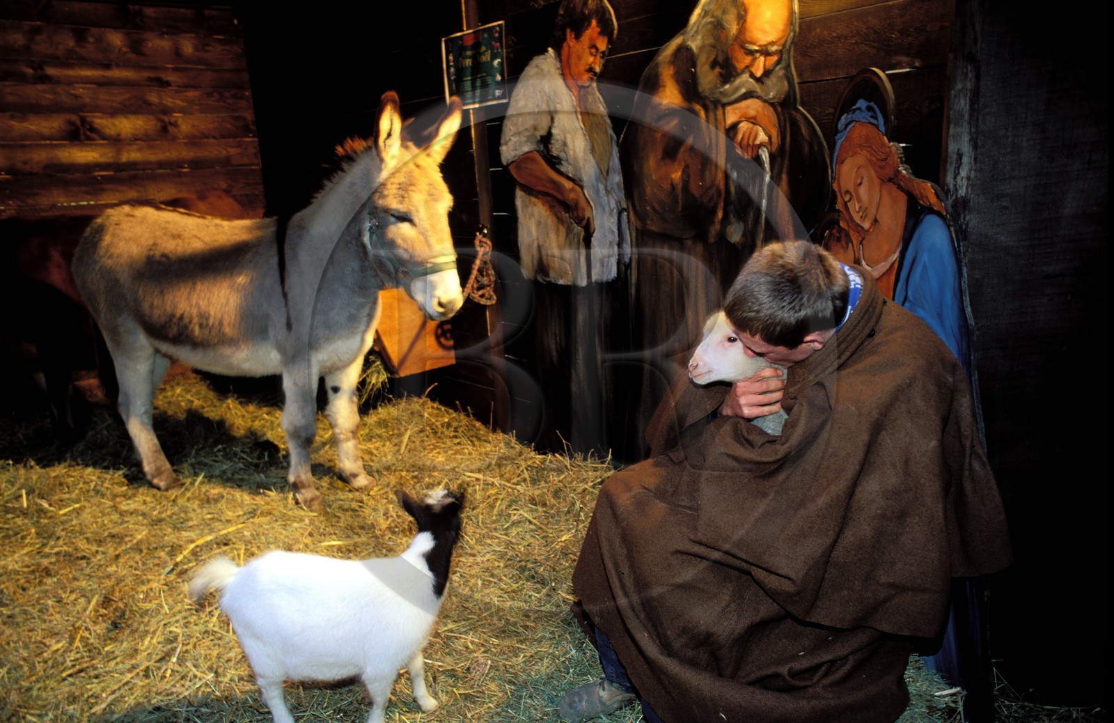 France, Bouches-du-Rhône (13), Les Baux-de-Provence, labellisé Les Plus Beaux Villages de France, fêtes de Noël, crèche vivante