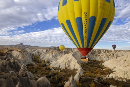 Turkey, Central Anatolia, Nevsehir Province, Cappadocia listed as World Heritage by UNESCO,  (aerial view)