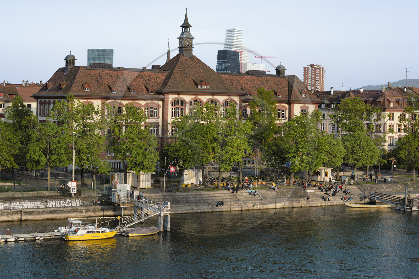 Suisse, Bâle, quartier du Petit Bâle sur la rive droite du Rhin