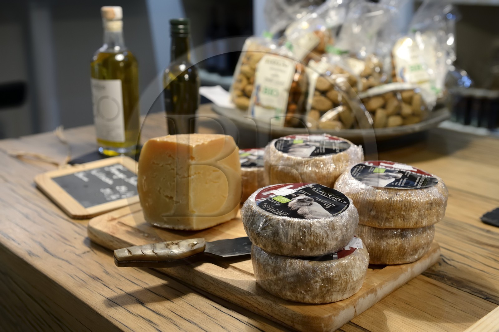 France, Corse du Sud, Ajaccio, the organic concept store Kinov, sale of cheeses and other Corsican products