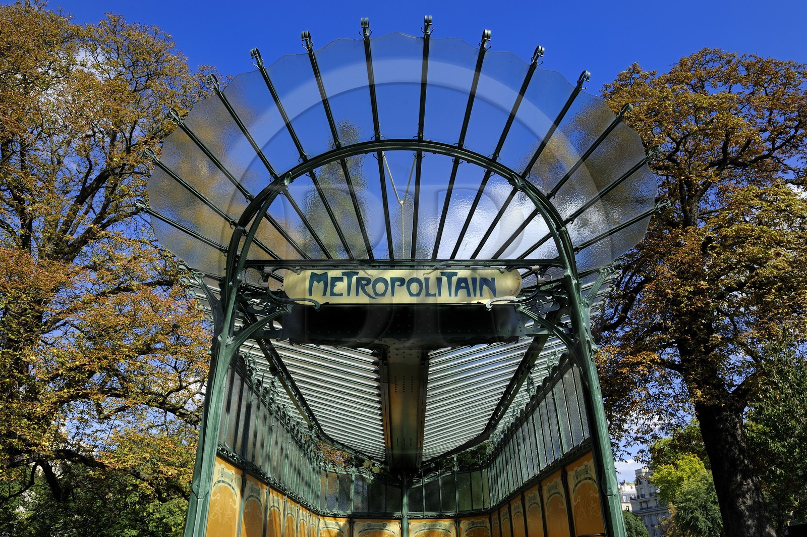 France, Paris (75), station de métro de la Porte Dauphine de style Art Nouveau  par Hector Guimard