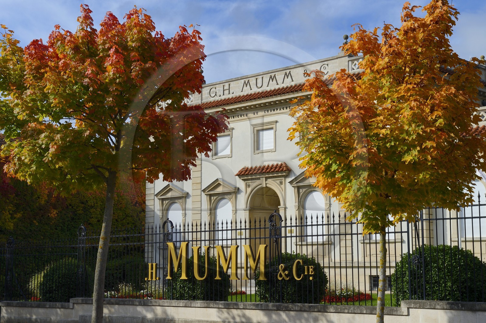 France, Marne (51), Reims, rue du Champ de Mars, le siège de la maison de champagne Mumm
