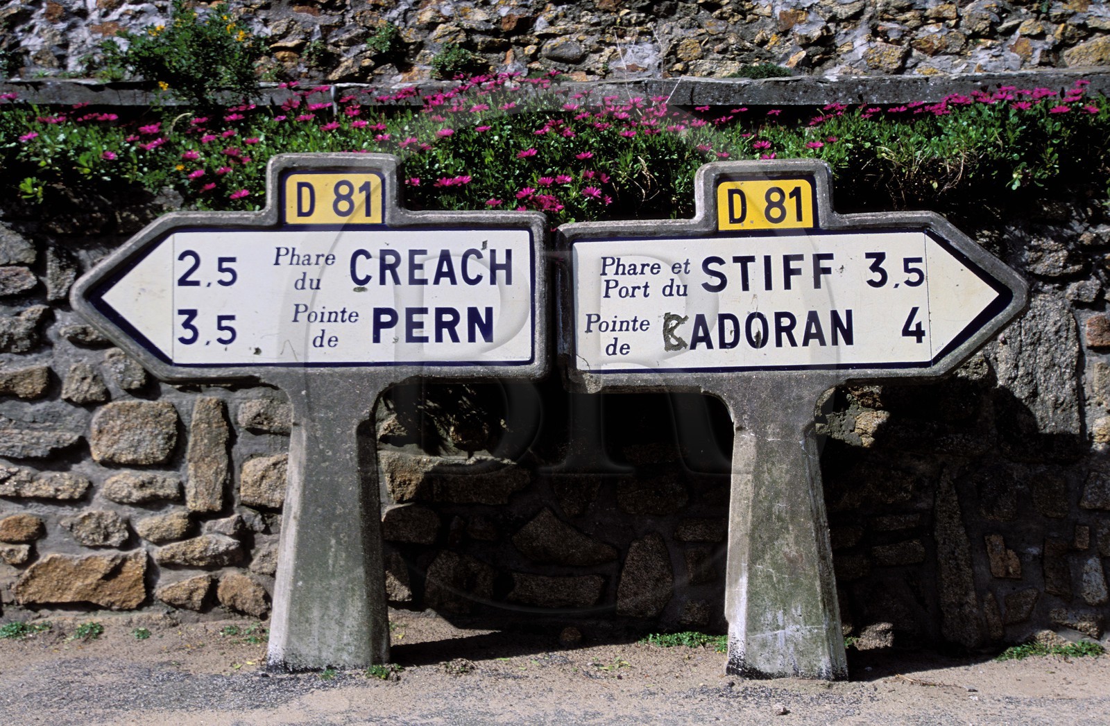 France, Finistere, Ouessant island, Lampaul' s road sings