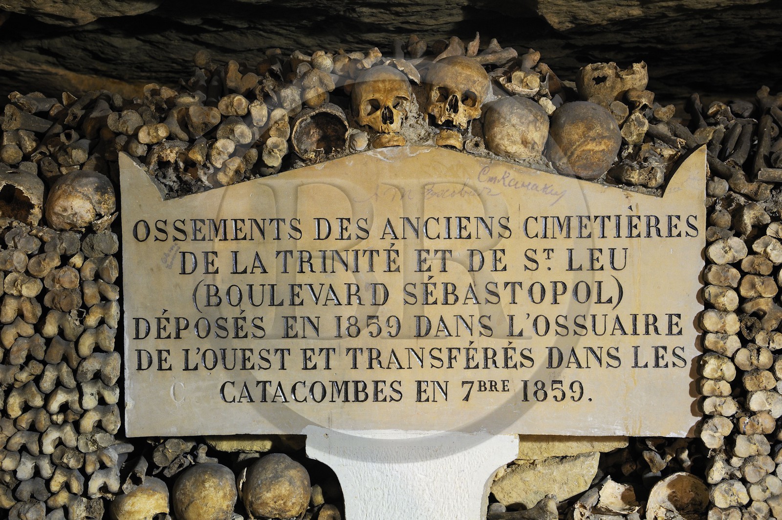 France, Paris (75), les catacombes, ossements