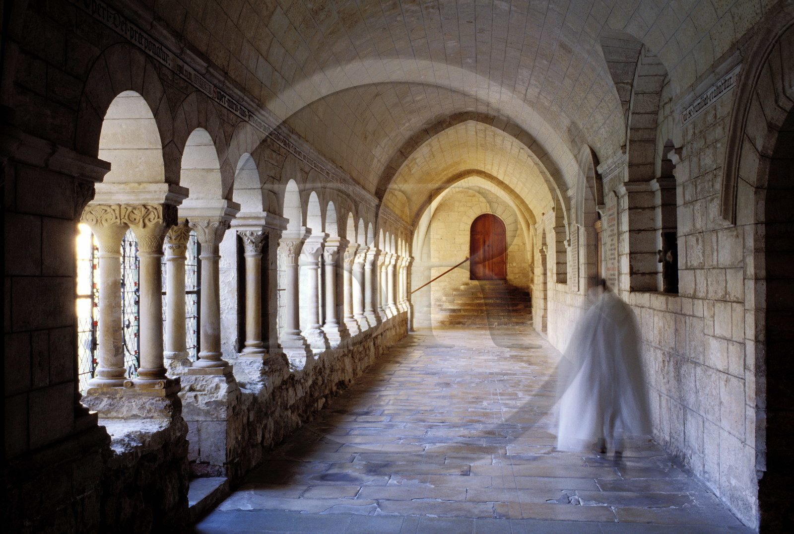France, Drôme (26), Montjoyer, abbaye cistercienne Notre-Dame d'Aiguebelle, le cloître