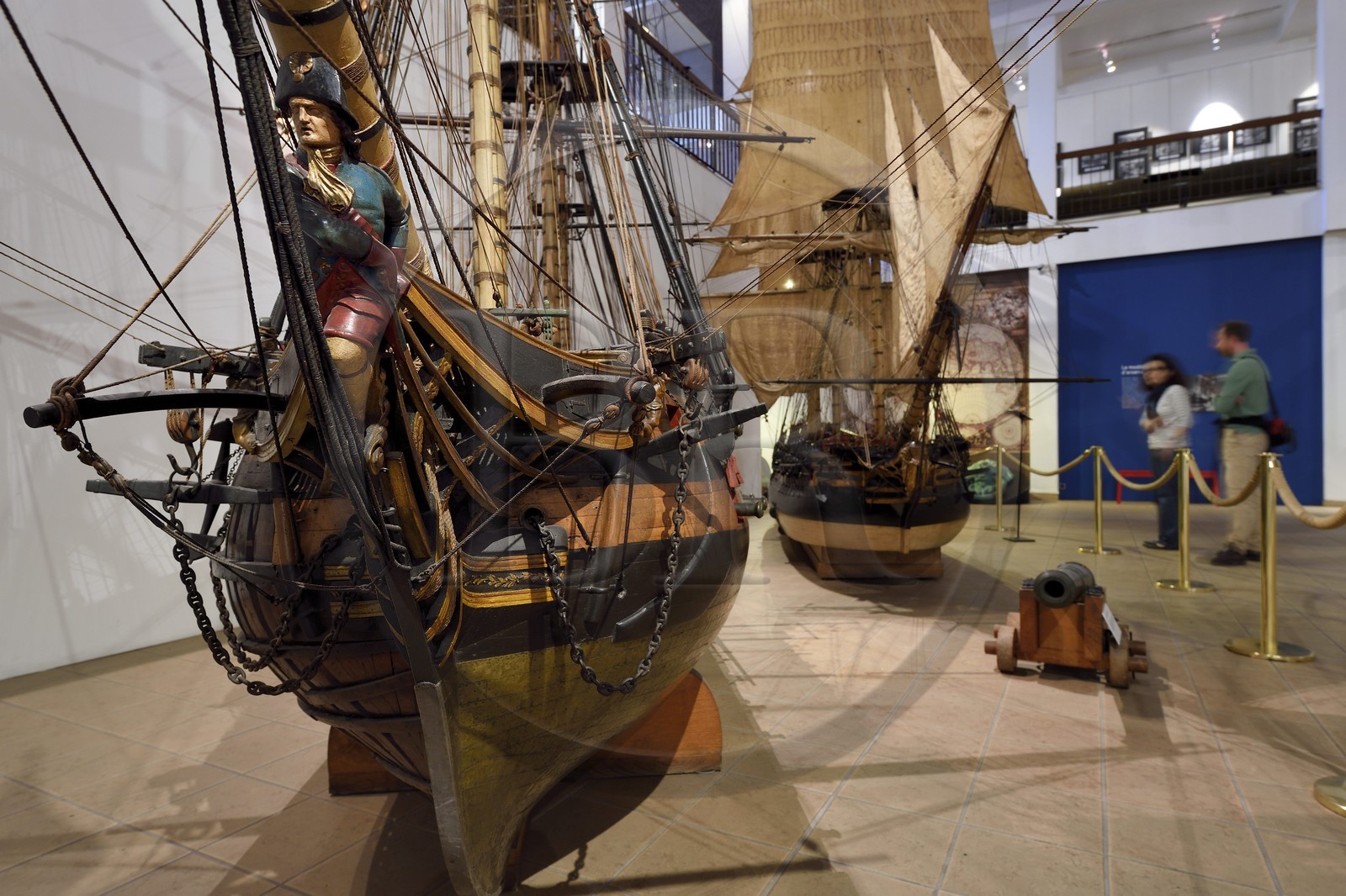 France, Var (83), Toulon, musée national de la Marine, maquette modèle d'instruction au 1 12ème du vaisseau de 74 canons Le Duquesne (1788-1805)