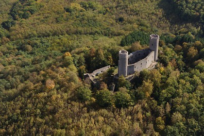 France, Bas Rhin, Barr, Haut Andlau Castle (aerial view)
