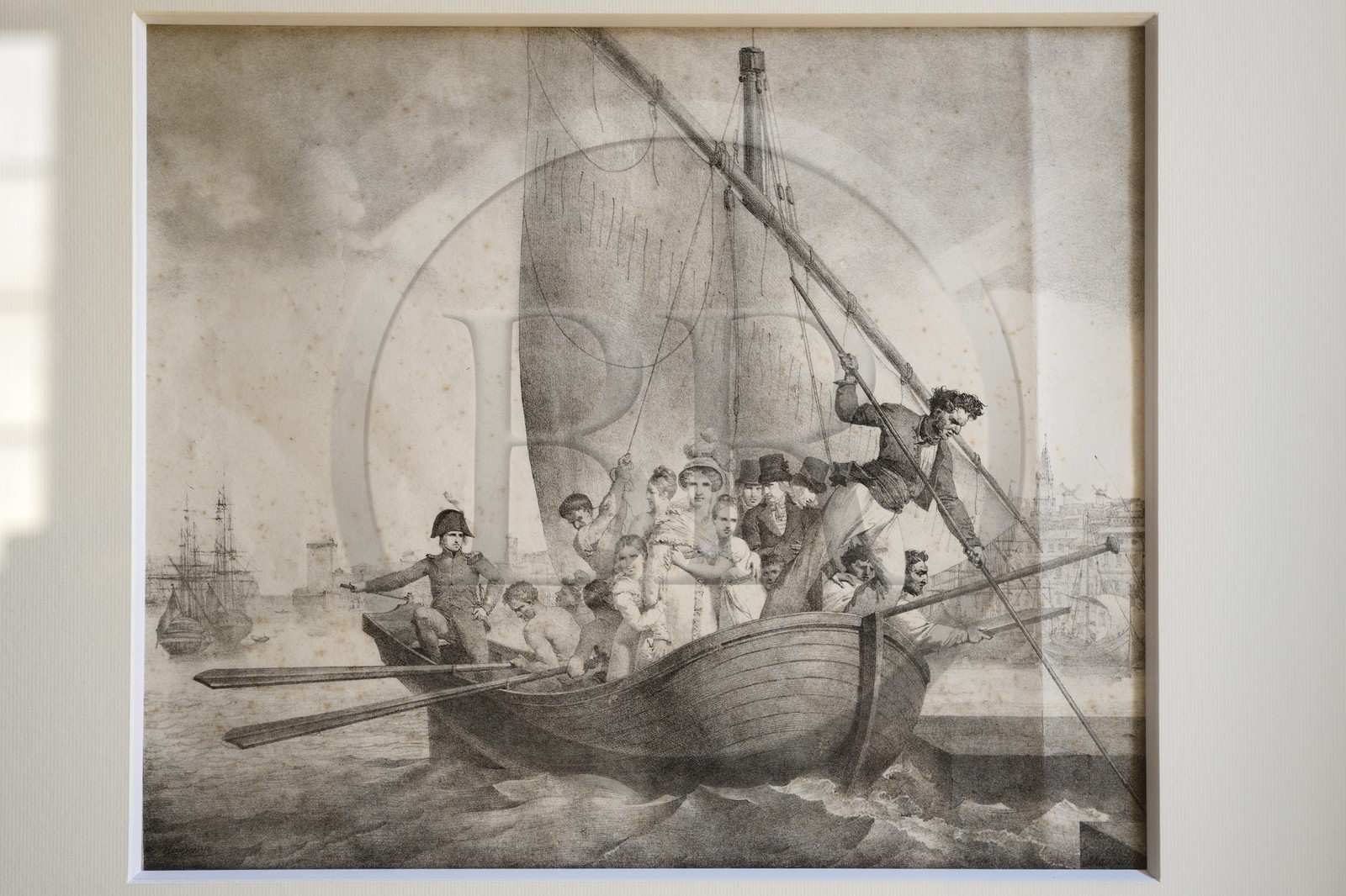 France, Corse-du-Sud (2A), Ajaccio, Musée de la Maison Bonaparte dans la maison natale de Napoléon Bonaparte, L'Arrivée en France de Charles Etienne Pierre Motte qui illustre le départ de Corse de la famille Bonaparte le 13 juin 1796