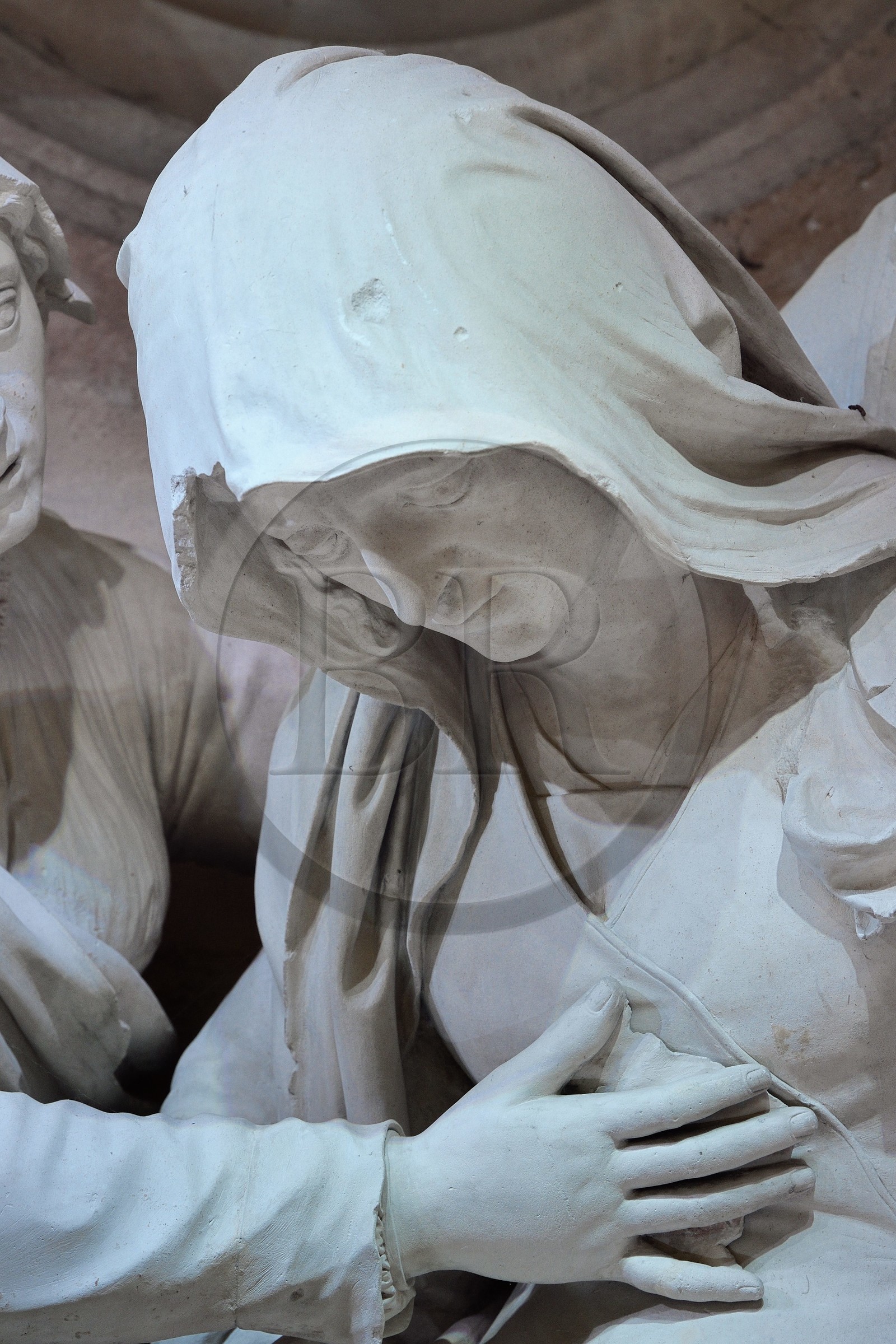 France, Meuse (55), Saint-Mihiel, église Saint-Etienne, le Sépulcre ou mise au tombeau par le sculpteur Ligier Richier (XVIème siècle), la Vierge