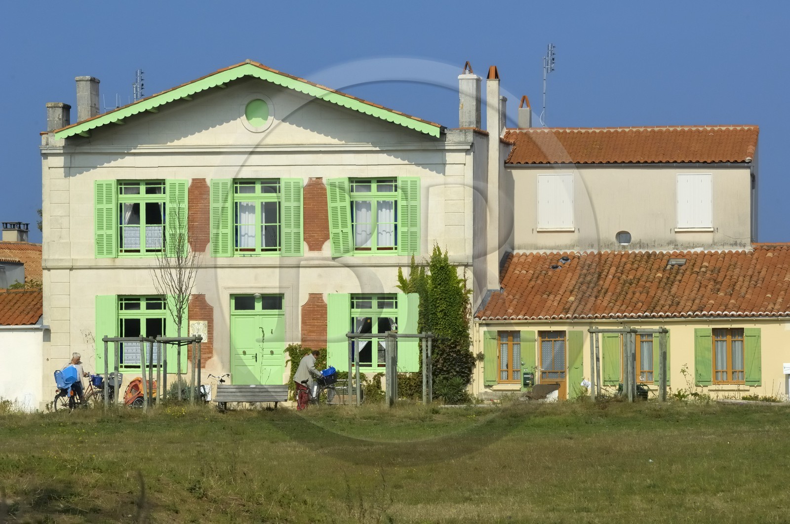 France, Charente-Maritime (17), Ile d'Aix, le bourg, place Austerlitz