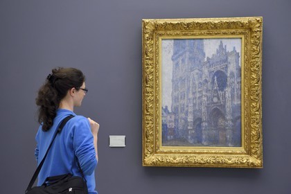 France, Seine-Maritime (76), Rouen, le musée des Beaux-Arts, tableau du Portail de la cathédrale de Rouen, temps gris par Claude Monet, 1892
