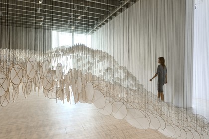 Sweden, Vasterbotten County, Umea, the Bildmuseet (Museum of Contemporary Art and Visual Culture) at Umea Arts Campus, Super-abundant Atmosphere of the artist Jacob Hashimoto