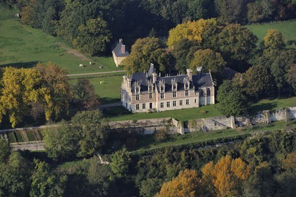 France, Seine-Maritime (76), Saint-Maurice-d'Etelan, le château d'Etelan (vue aérienne)