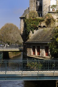 France, Finistère (29), Quimper, échauguette dans les anciens remparts sur le Steir au pont Médard