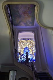France, Meurthe-et-Moselle, Nancy, the Bergeret House of Art Nouveau style, stained glass by Jacques Gruber and ceiling by Victor Prouvé