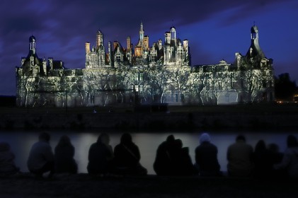 France, Loir et Cher (41), Vallée de la Loire classée Patrimoine Mondial de l' UNESCO, château de Chambord, son et lumière