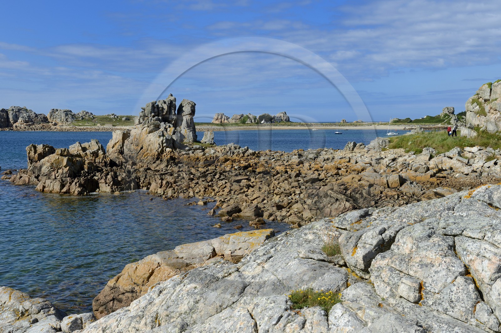 France, Côtes-d'Armor (22), Côte d'Ajoncs, Plougrescant, Anse de Pors Scaff