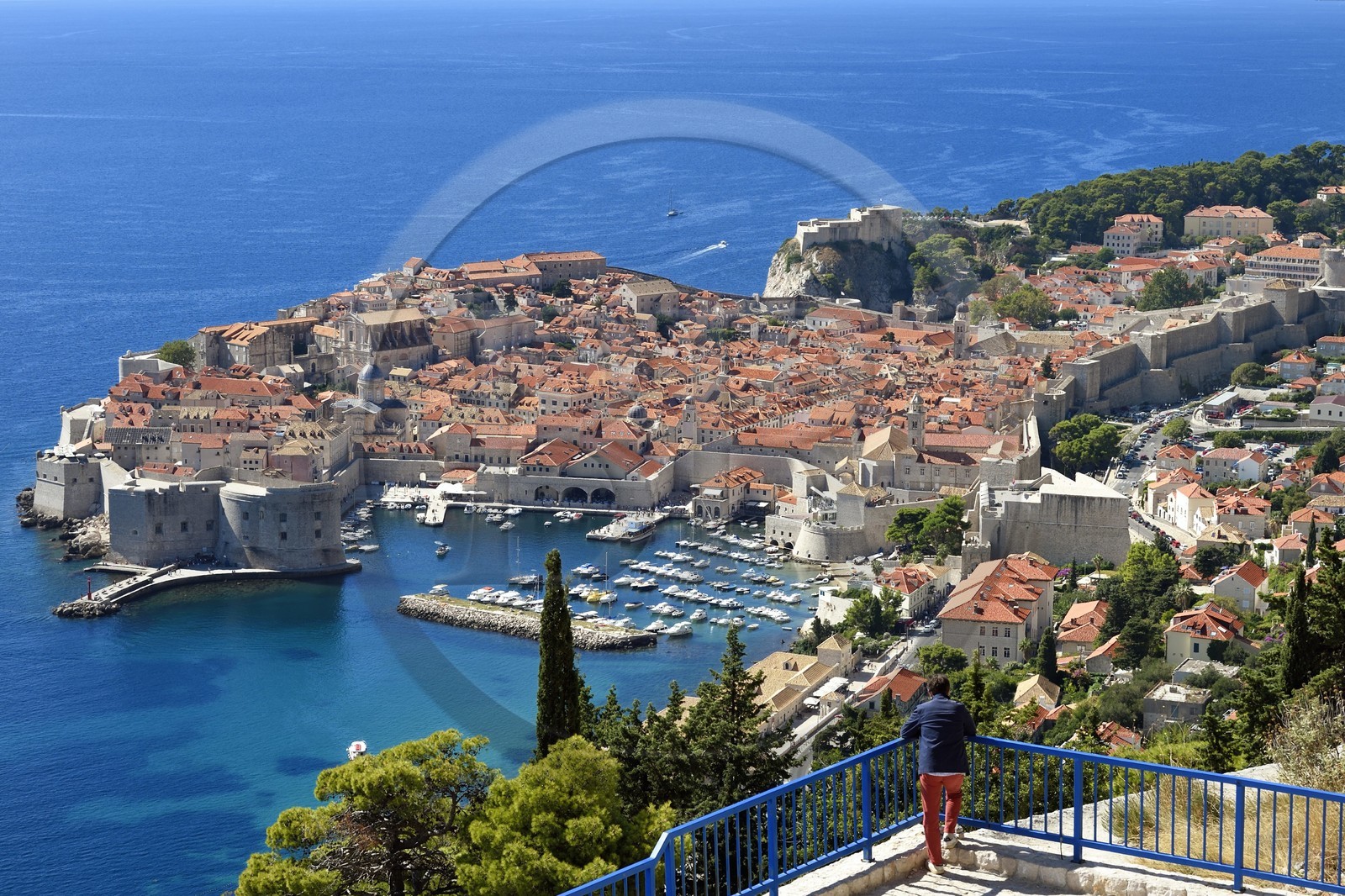 Croatia, Dalmatia, Dalmatian coast, Dubrovnik, Historic Centre listed as World Heritage by UNESCO, general view from the coastal road