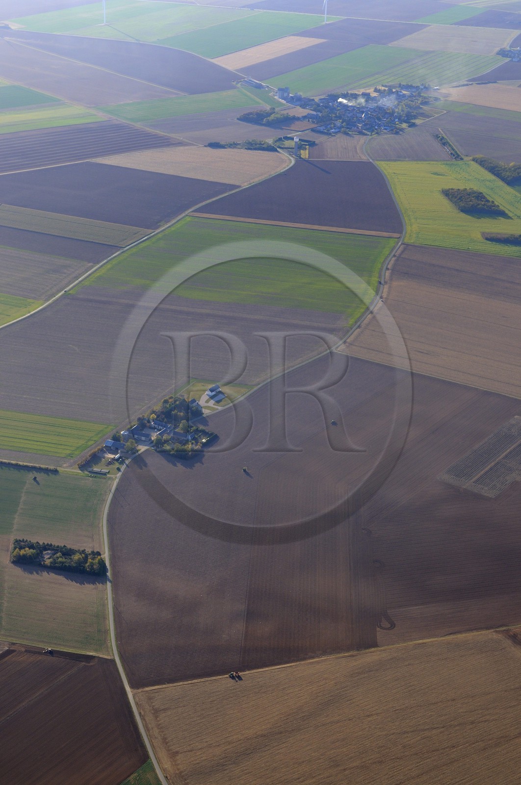 France, Eure et Loir, Beauce, fields and hamlets (aerial view)