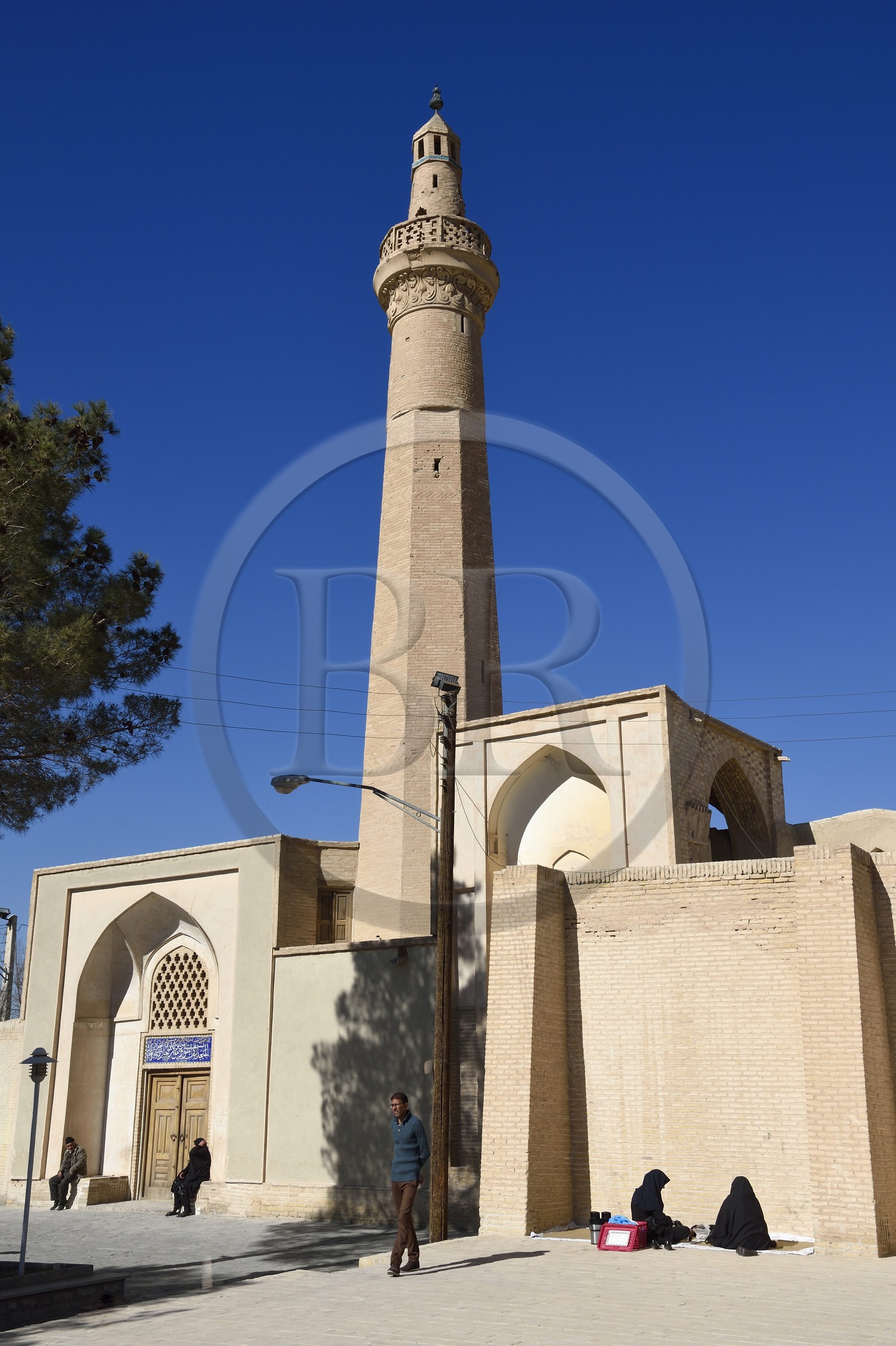 Iran, Province d'Ispahan, désert du Dasht-e Kavir, ville de Nain ou Na'in, la mosquée Jameh de style Khorasani est l'une des plus anciennes (9ème siècle) en Iran et encore en activité aujourd'hui