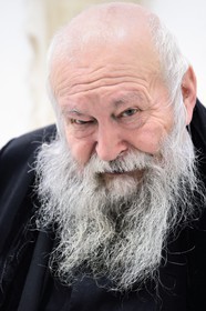 France, Paris (75), Galerie RX, Hermann Nitsch, artiste contemporain autrichien, cofondateur du mouvement Wiener Aktionismus (Actionnisme viennois)