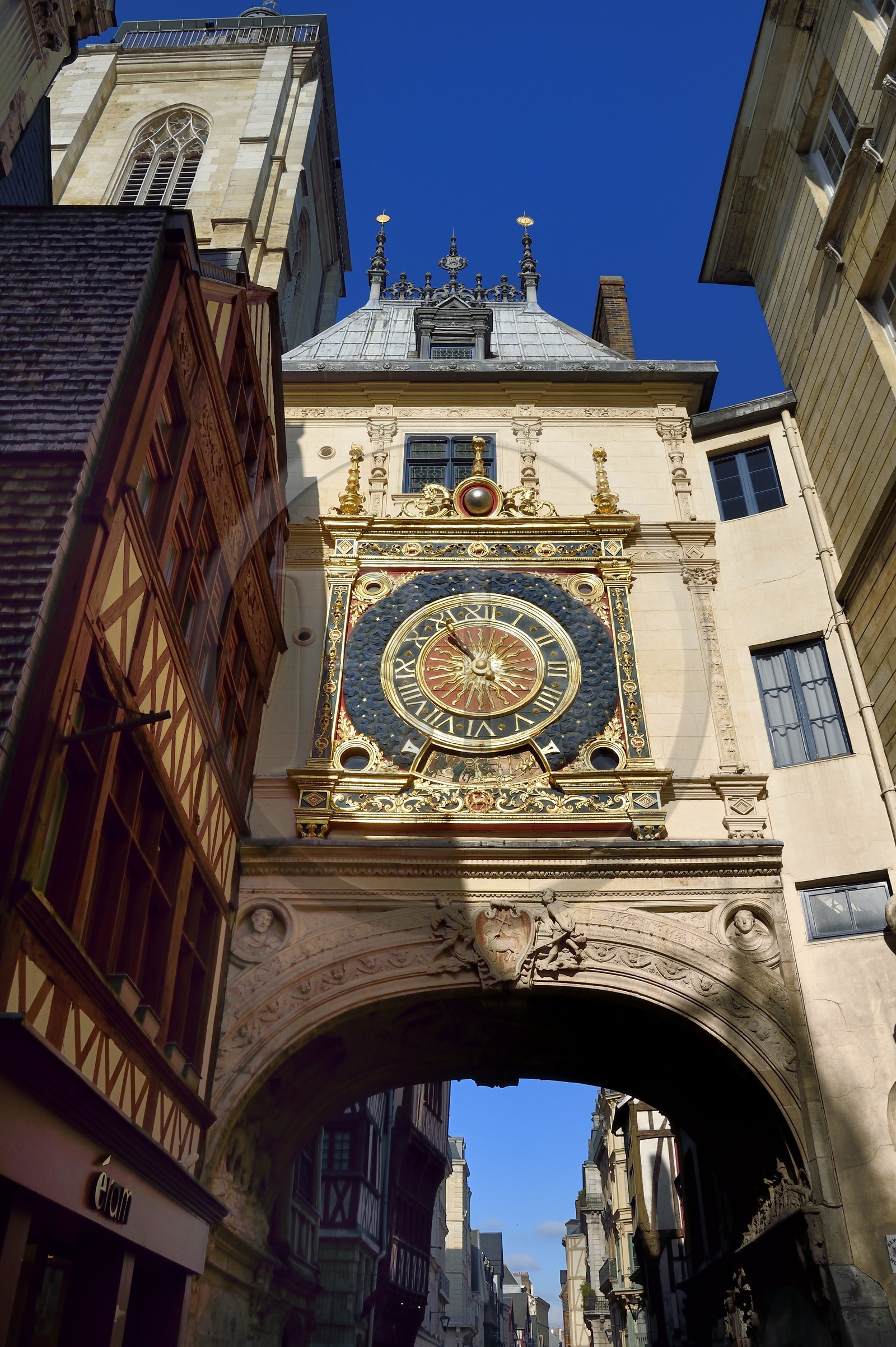 France, Seine-Maritime, Rouen, the Gros Horloge is an astronomical clock dating back to the 16th century