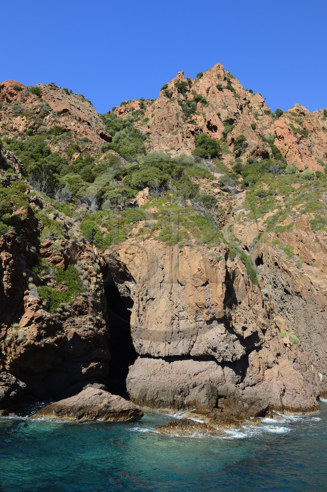 France, Corse-du-Sud (2A), Golfe de Girolata, classé Patrimoine Mondial de l'UNESCO, Réserve naturelle de la presqu'île de Scandola