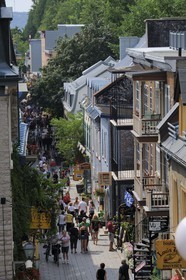 Canada, Quebec Province, Quebec City, Old Town listed as World Heritage by UNESCO, Rue du Petit Champlain in the lower side