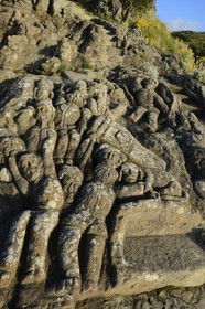 France, Ille-et-Vilaine, St Malo, Rotheneuf, stones sculpted by Foure abbot between 1870 and 1917