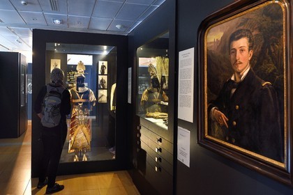 France, Charente-Maritime (17), Rochefort, Musée Hèbre, portrait de Pierre Loti de son vrai nom Julien Viaud en enseigne de vaisseau à Tahiti (par Marie Bon, 1875)