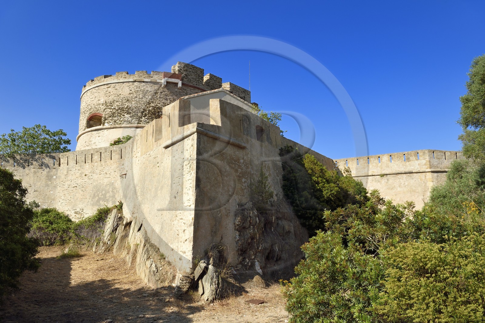 France, Var (83), Iles d'Hyères, parc national de Port Cros, Ile de Port-Cros, le Fort de l'Estissac construit sur ordre de Richelieu entre 1634 et 1640 sur la côte nord-ouest
