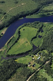 Suède, Laponie, paysage du comté de Norrbotten au nord de Lulea(vue aérienne)
