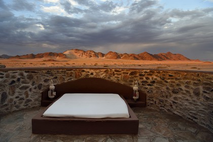 Namibia, Hardap region, Namib Desert East of the Namib Naukluft National Park towards Sossusvlei, the Mirage Resort & Spa, open room