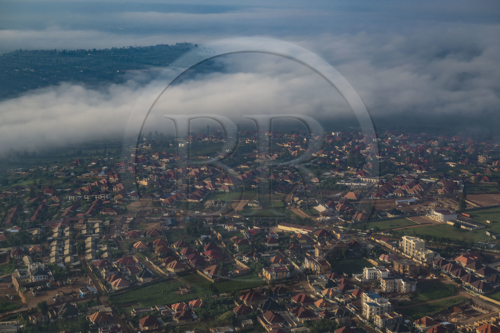Rwanda, residential area in the eastern suburbs of Kigali (aerial view)