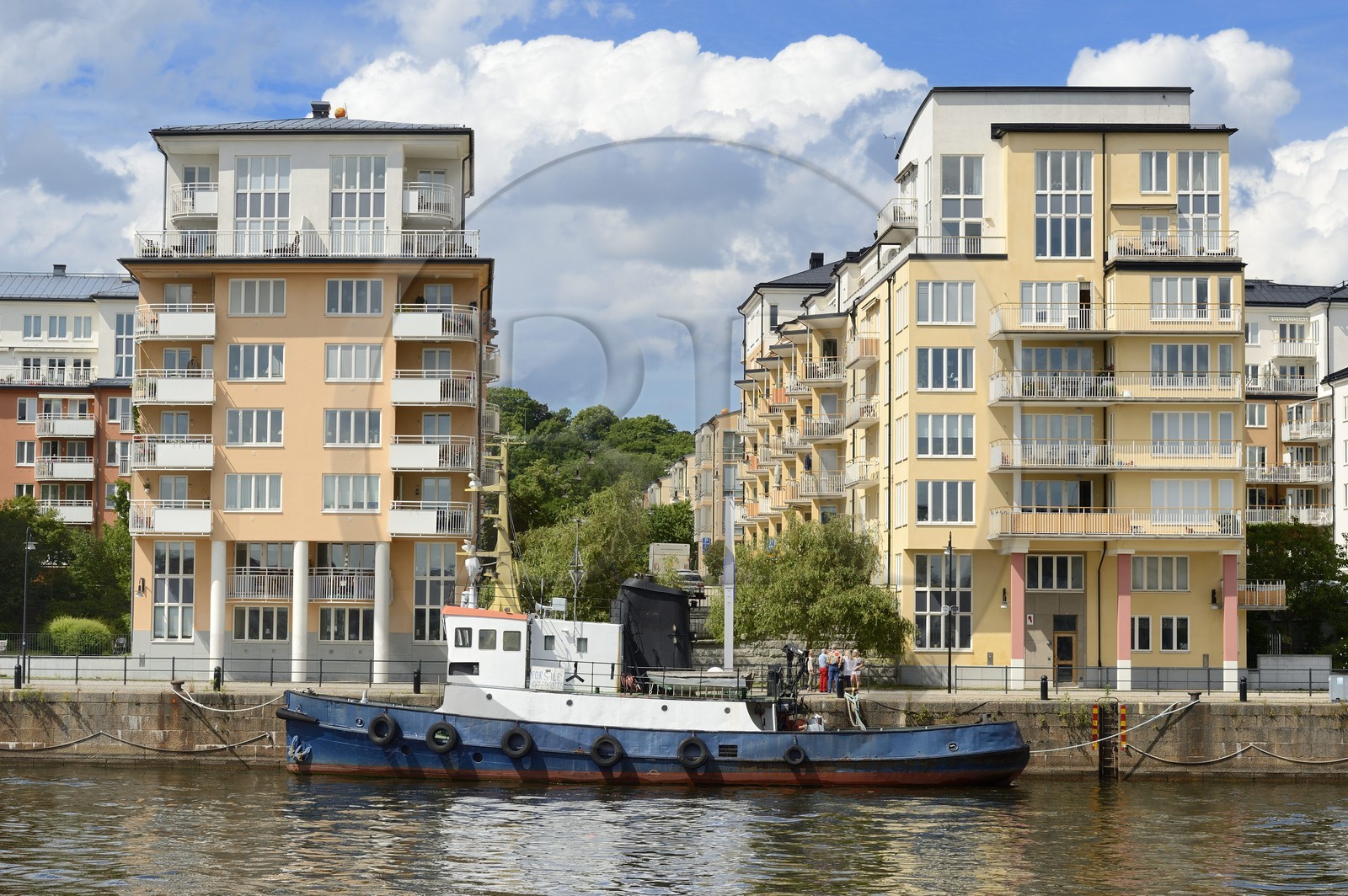 Suède, Stockholm, l'écoquartier Hammarby Sjostad précurseur en matière de développement durable, le lac Hammarby