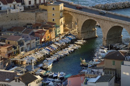 France, Bouches-du-Rhône (13), Marseille, quartier d'Endoume, le Vallon des Auffes