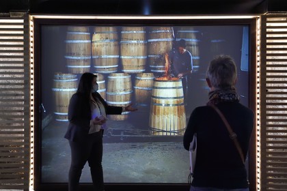 France, Charente (16), Cognac, muséographie dans les chais de vieillissement de la Maison de cognac Hennessy, fabrication des tonneaux