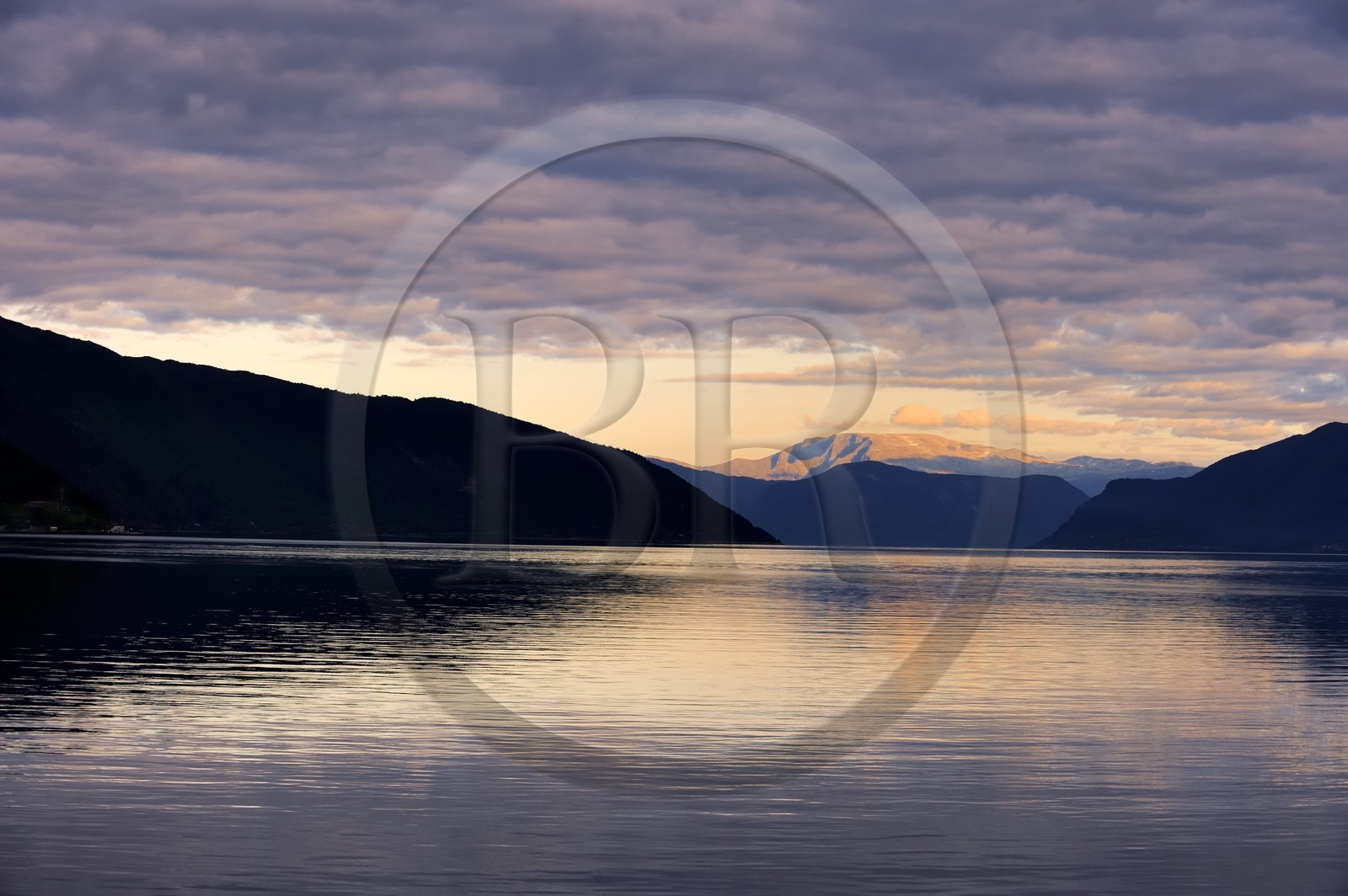 Norway, Sogn Og Fjordane County, Balestrand, the Sognefjorden and Bleia Mountain (1718m) in the background